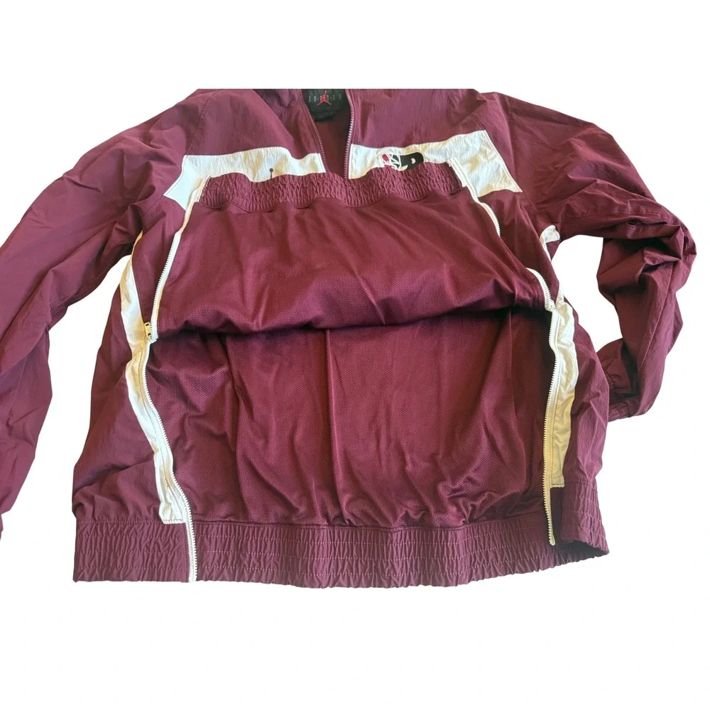 Air Jordan Mens Windbreaker Jacket 2XL Maroon 1/4 Zip Sports Athleisure Training
